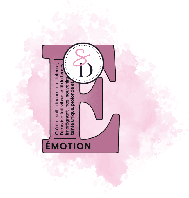Tampon caoutchouc - Lettre définition E Émotion - Le sablier du temps