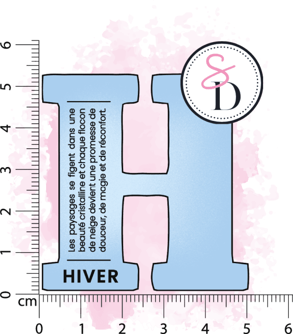 Tampon caoutchouc - Lettre définition H Hiver - Hiver Féérique 