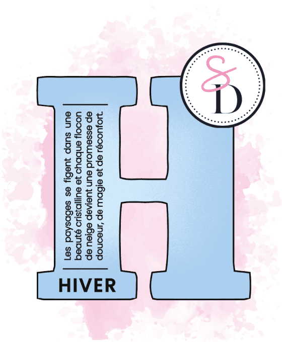 Tampon caoutchouc - Lettre définition H Hiver - Hiver Féérique 