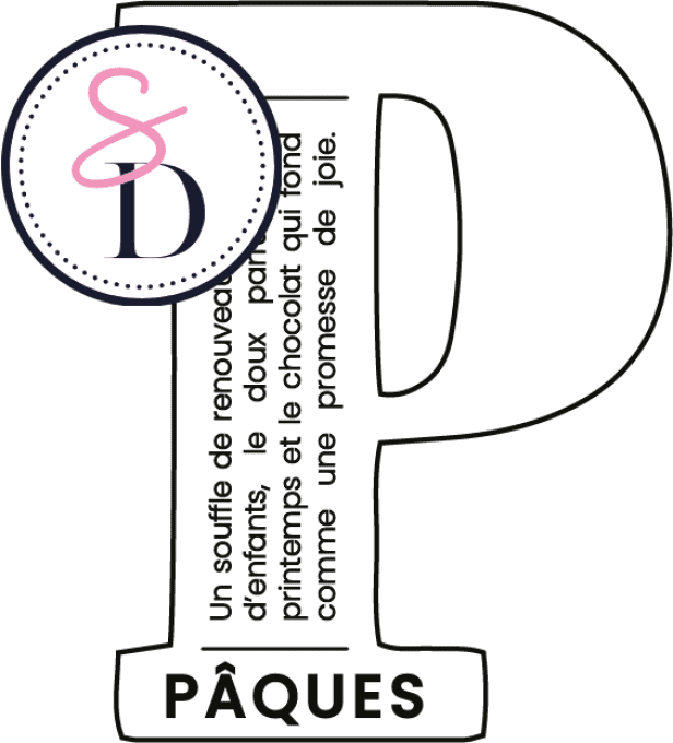 Tampon caoutchouc - Lettre définition P Pâques - Les trésors de Pâques