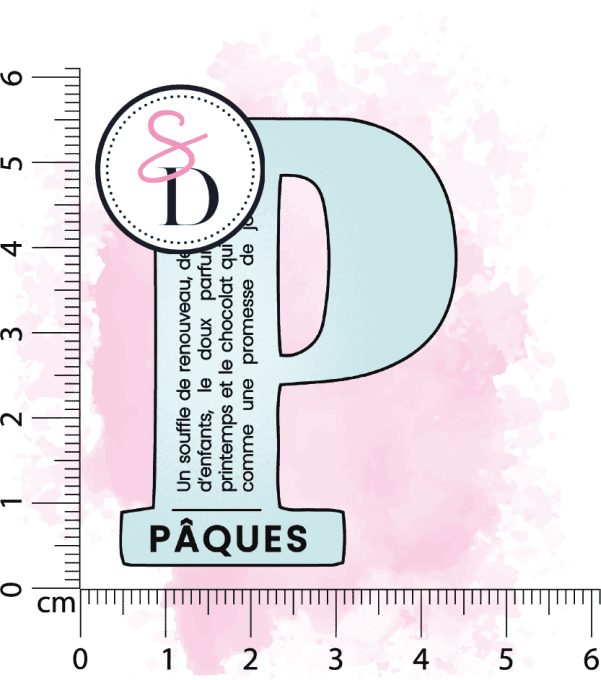 Tampon caoutchouc - Lettre définition P Pâques - Les trésors de Pâques