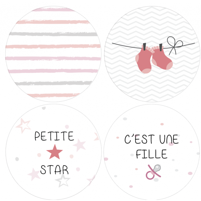 Badges Naissance fille