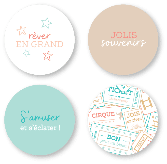 Badges 25mm Rêver en grand - Éclats de bonheur