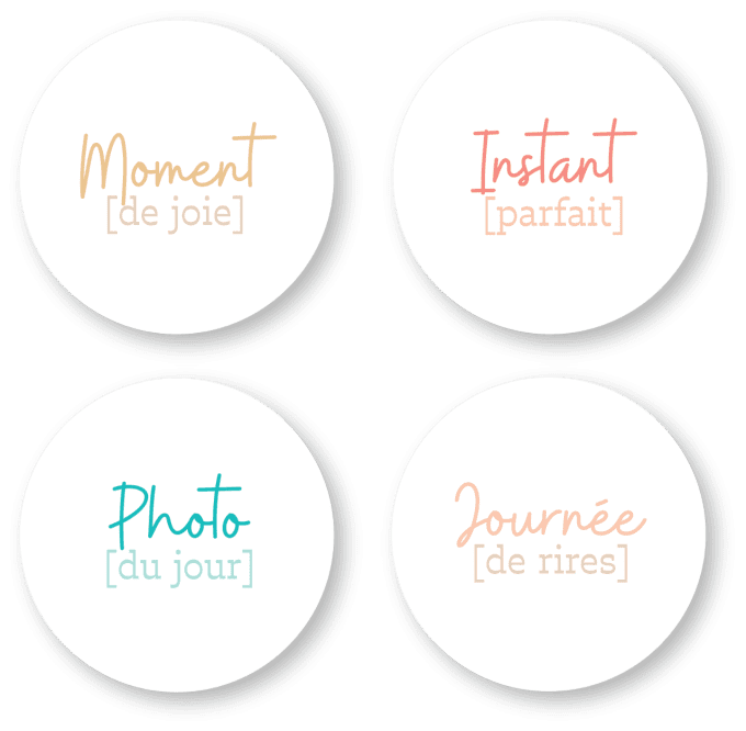 Badges 25mm Moment de joie - Éclats de bonheur