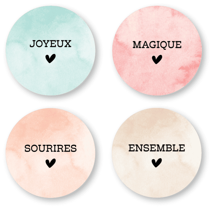 Badges 25mm JOYEUX - Éclats de bonheur