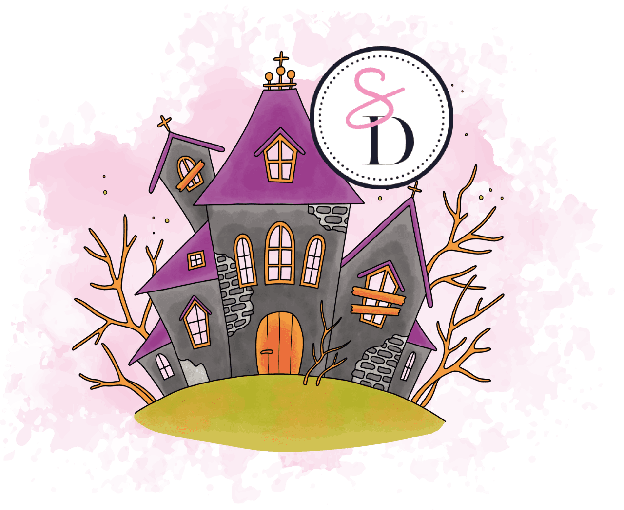 Tampon caoutchouc Maison Hantée - La magie d'Halloween