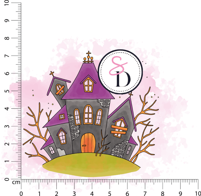 Tampon caoutchouc Maison Hantée - La magie d'Halloween