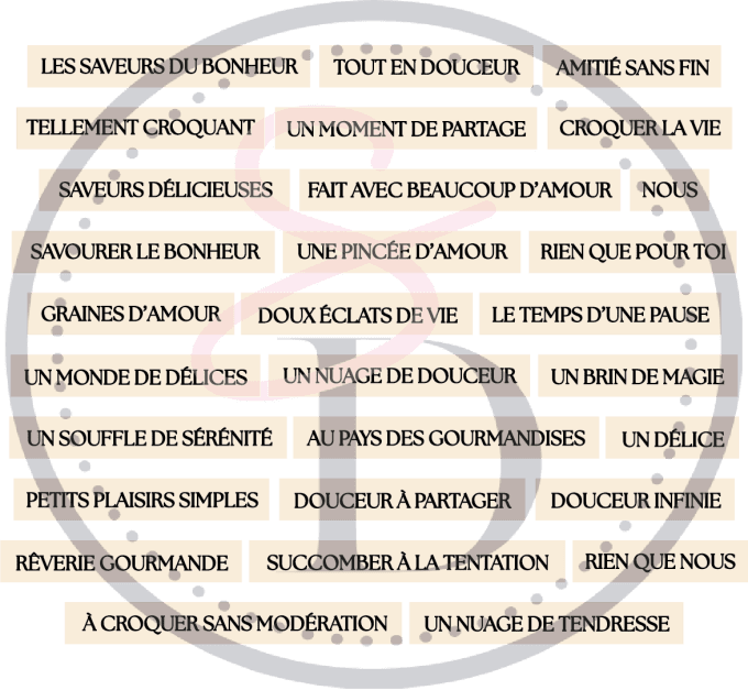 Lot embellissements cartons bois - Au pays des gourmandises