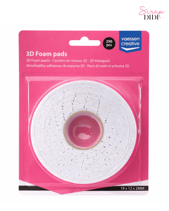 Mousse 3D double face 19x12,7x2mm x250 pour scrapbooking – Scrap Didi