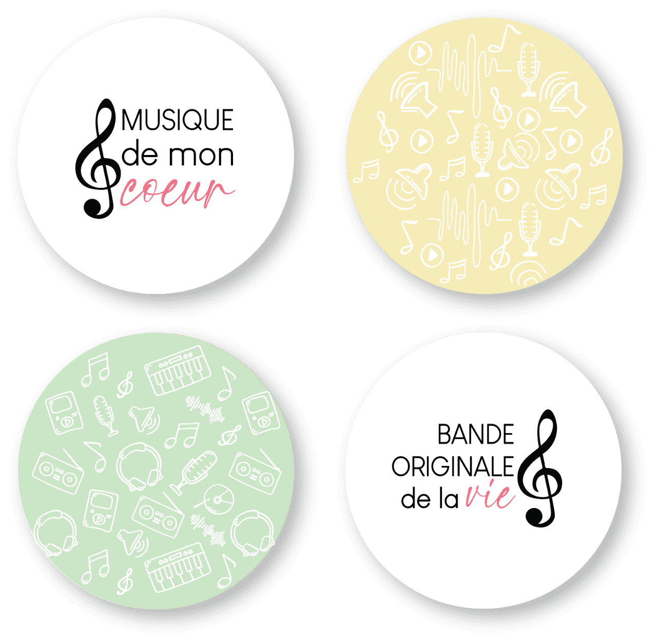 Badges 25mm Musique de mon coeur - Symphonie florale