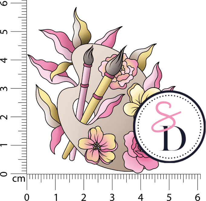 Tampon caoutchouc - Plaette fleurie Le chemin des créations