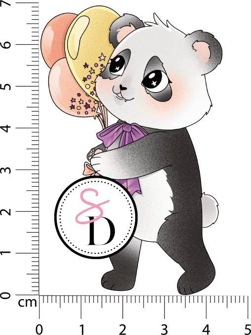 Tampon caoutchouc – Panda festif – Ma bulle de bonheur