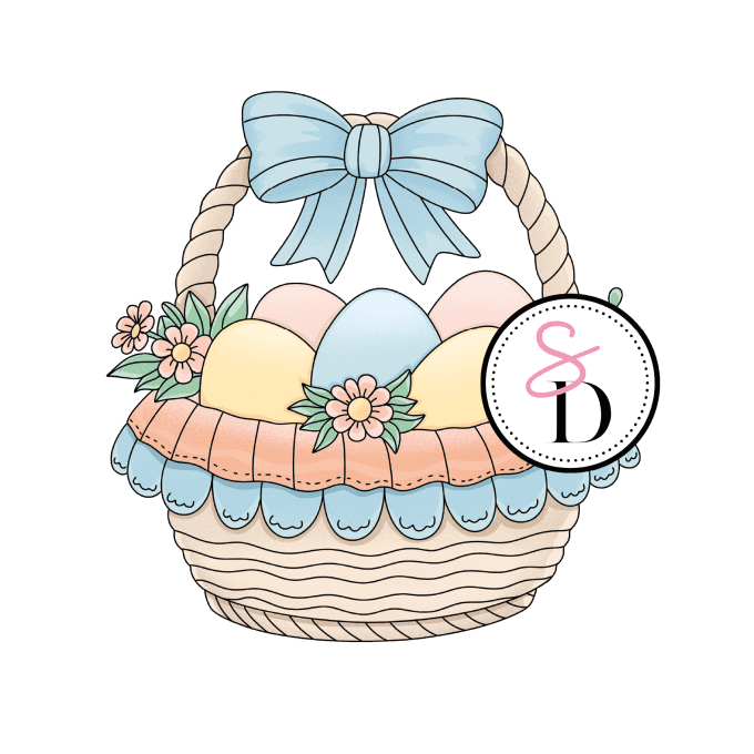 Tampon caoutchouc - Panier de Pâques - Les trésors de Pâques | Nouvelle récolte