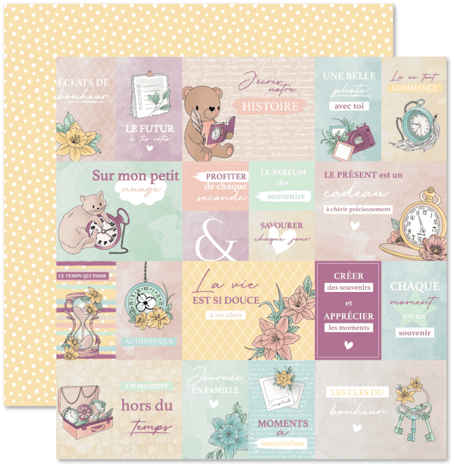 Kit papiers imprimés - Le sablier du temps
