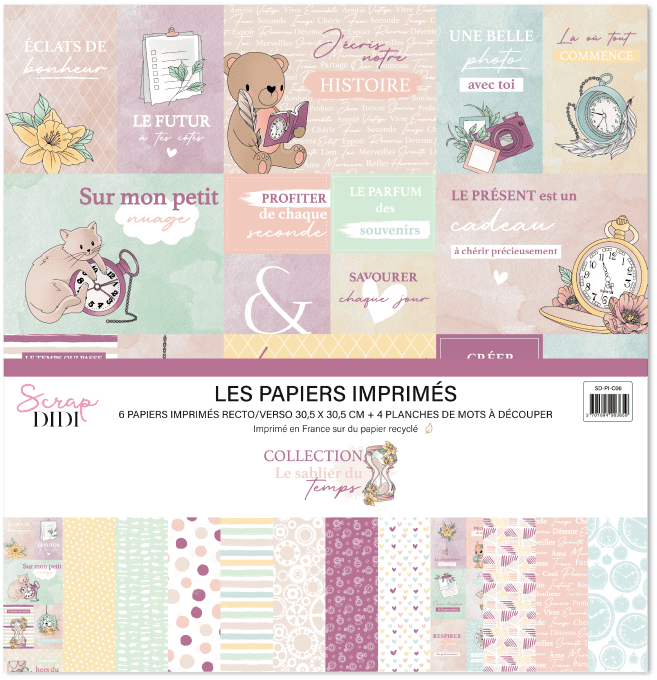 Kit papiers imprimés - Le sablier du temps
