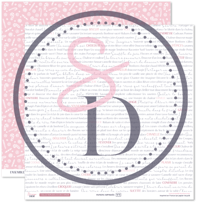 Kit de 6 papiers imprimés - Douceurs d'hiver