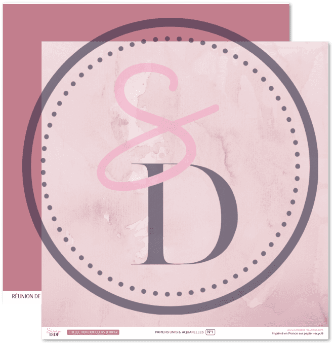 Kit de 6 papiers unis et aquarelle - Douceurs d'hiver