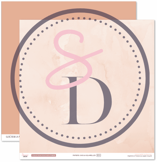 Kit de 6 papiers unis et aquarelle - Douceurs d'hiver