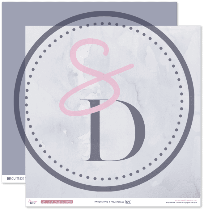 Kit de 6 papiers unis et aquarelle - Douceurs d'hiver