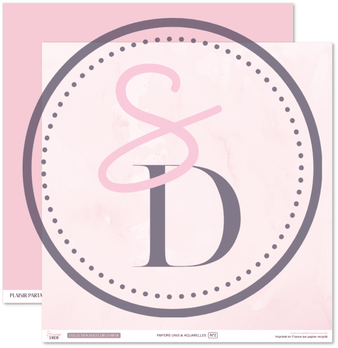 Kit de 6 papiers unis et aquarelle - Douceurs d'hiver