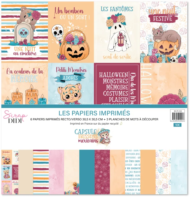 Papiers scrapbooking Halloween Frissons Mexicains Scrap Didi
