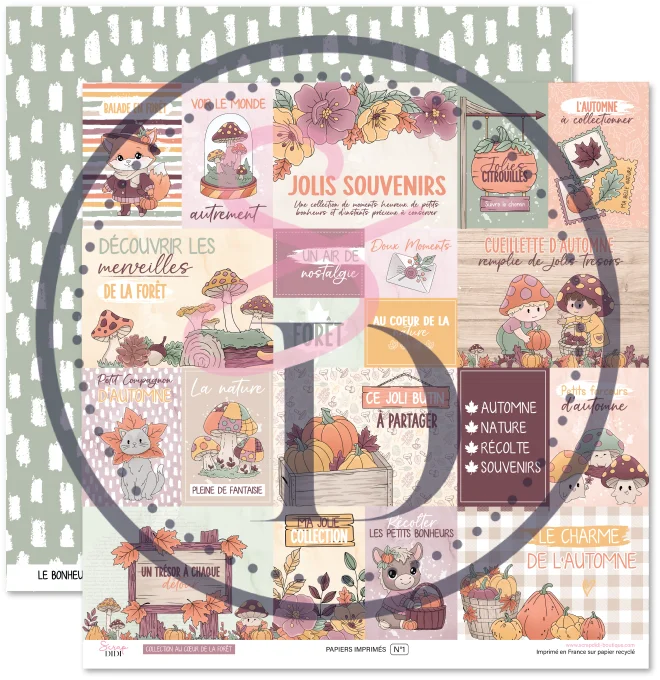 Kit de 6 papiers imprimés - Au cœur de la forêt