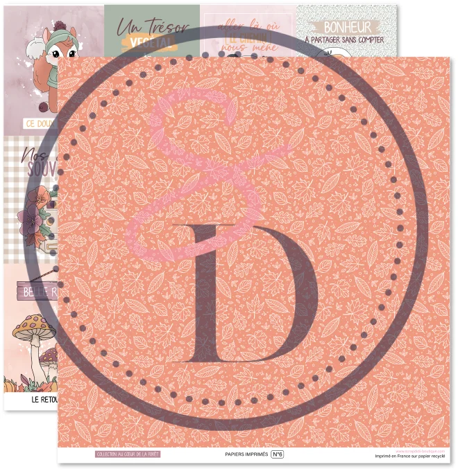 Kit de 6 papiers imprimés - Au cœur de la forêt