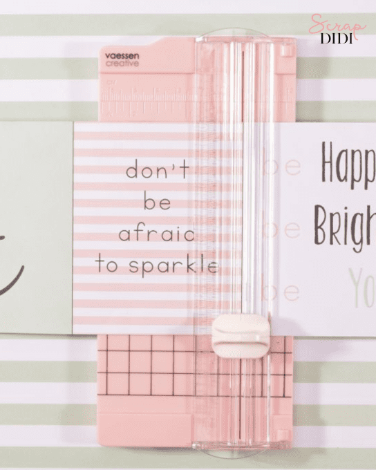 Mini Massicot 6,5 x 15,3 cm Rose - scrapbooking compacte