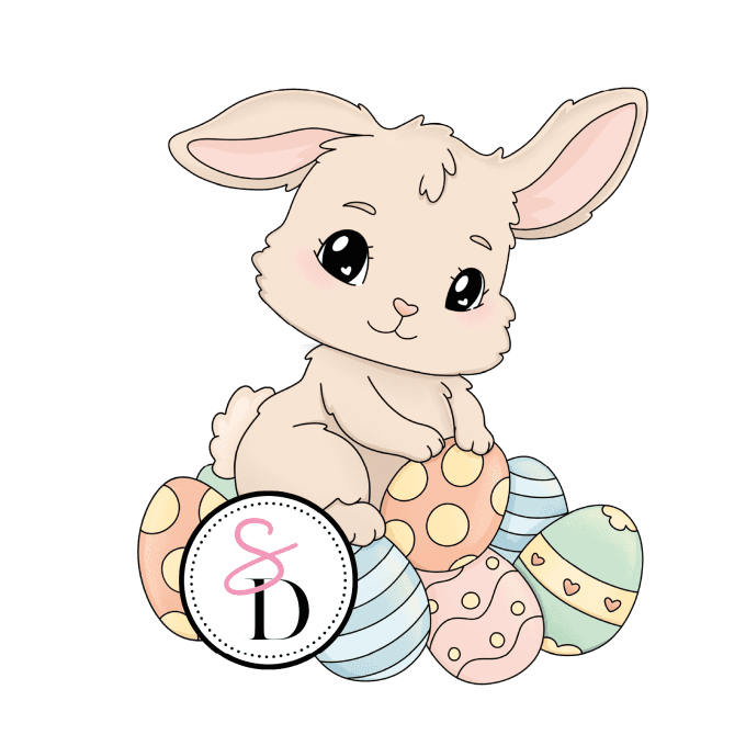 Tampon caoutchouc - Petit lapin et son trésor - Les trésors de Pâques | Nouvelle récolte