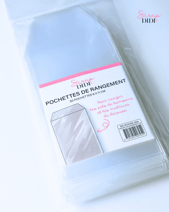 Pochettes XS transparentes pour classeur de rangement - 11 x 6 cm - Scrap Didi