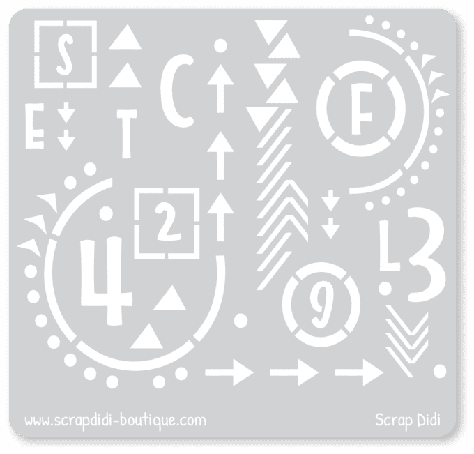 Pochoir - Chiffres et lettres - 10x10 cm