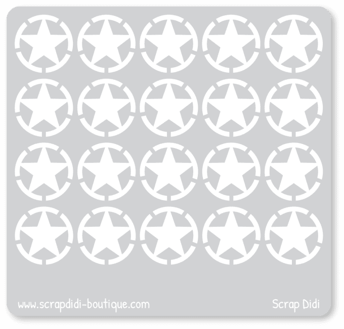 Pochoir - Etoiles et cercles  - 10x10 cm