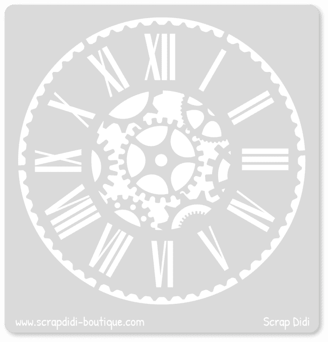 Pochoir - Horloge - 14x14 cm