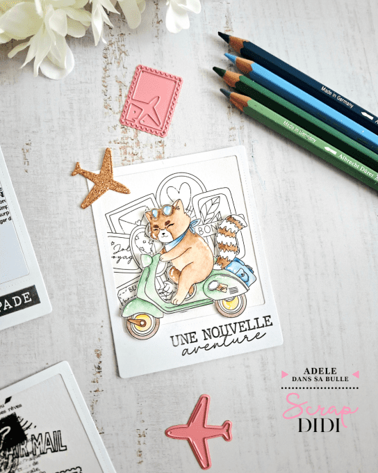 Tampon caoutchouc - PANDA ROUX BAROUDEUR - Carnet de Bord