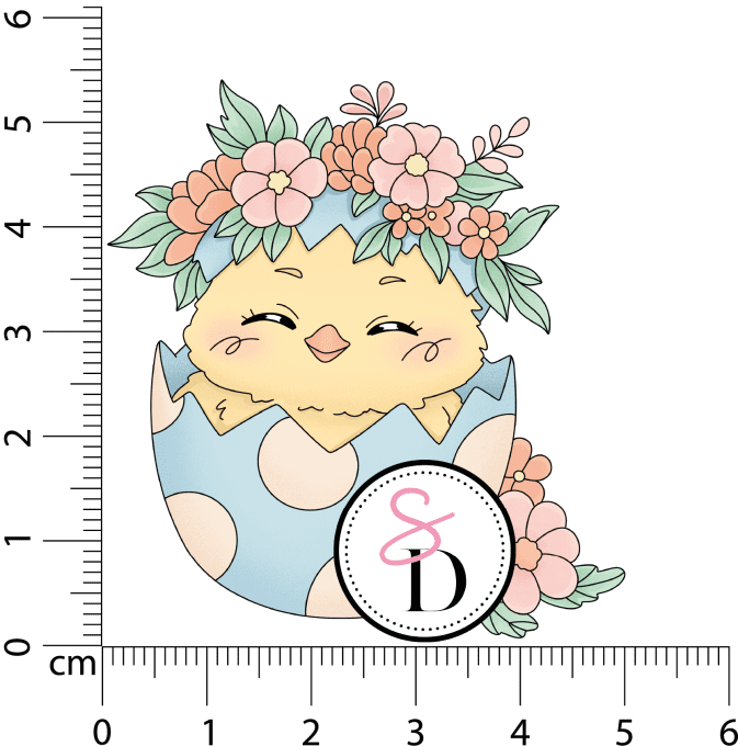 Tampon caoutchouc - Poussin fleuri - Les trésors de Pâques | Nouvelle récolte