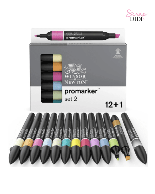 Set Promarker 12 + 1 Blender Winsor & Newton – 13 marqueurs double pointe
