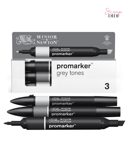 Set Promarker 3 tons Gris Winsor & Newton – 3 marqueurs double pointe
