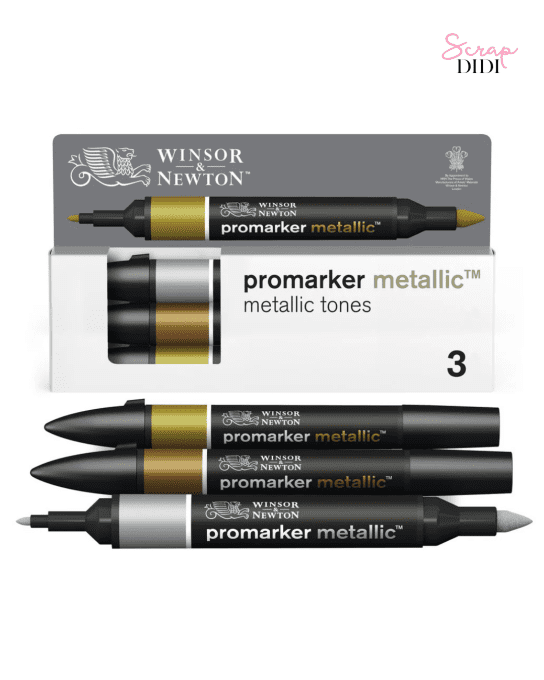 Set Promarker 3 tons Métalliques Winsor & Newton – 3 marqueurs double pointe