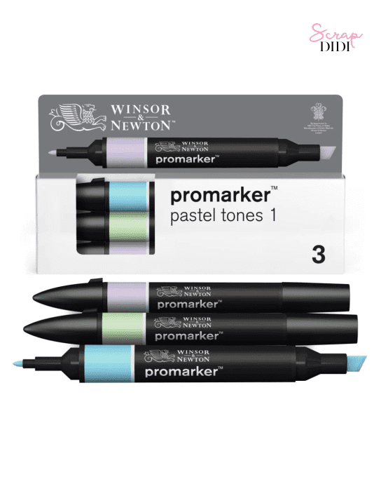 Set Promarker 3 tons Pastel 1 Winsor & Newton – 3 marqueurs double pointe
