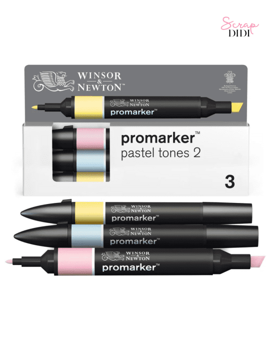 Set Promarker 3 tons Pastel 2 Winsor & Newton – 3 marqueurs double pointe
