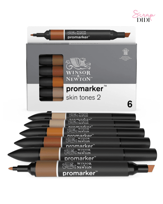 Set Promarker 6 tons de chair 2 Winsor & Newton – 6 marqueurs double pointe
