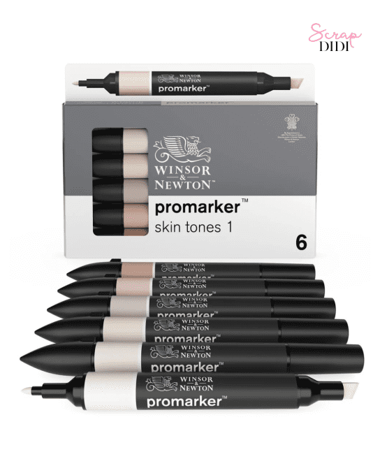 Set Promarker 6 tons de chair Winsor & Newton – 6 marqueurs double pointe