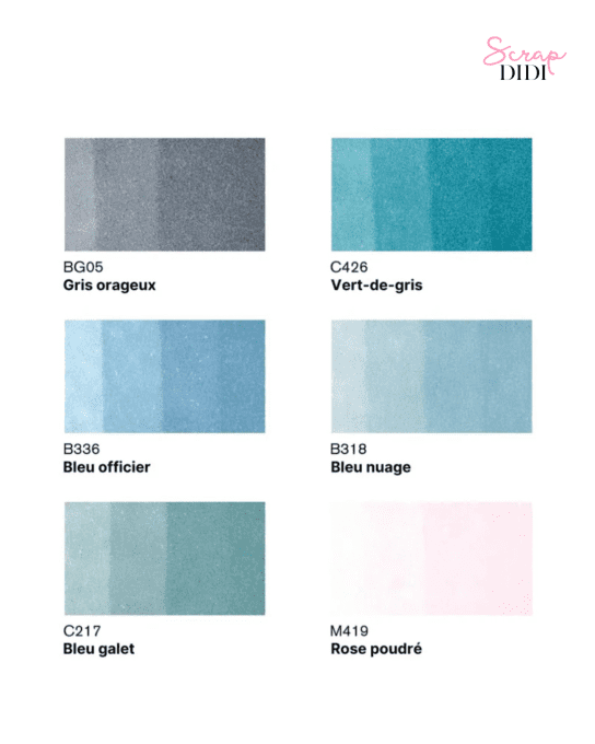 Set Promarker 6 tons Ciel 1 Winsor & Newton – 6 marqueurs double pointe