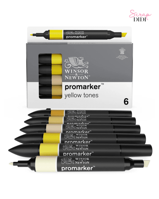 Set Promarker 6 tons Jaunes Winsor & Newton – 6 marqueurs double pointe