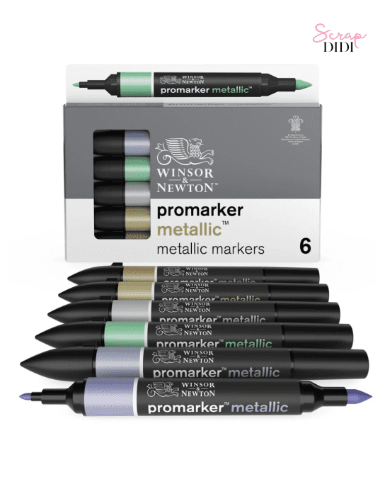 Set Promarker 6 tons Métalliques Winsor & Newton – 6 marqueurs double pointe