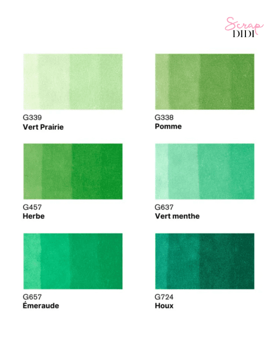 Set Promarker 6 tons Verts Winsor & Newton – 6 marqueurs double pointe