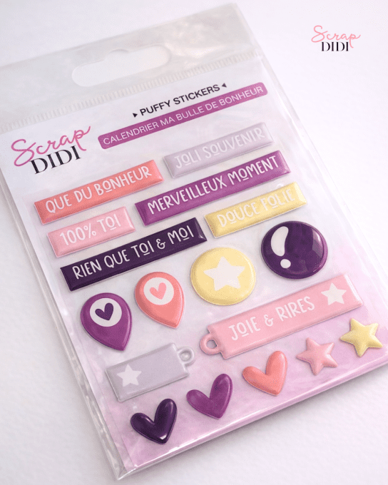 stickers à relief pour le scrapbooking