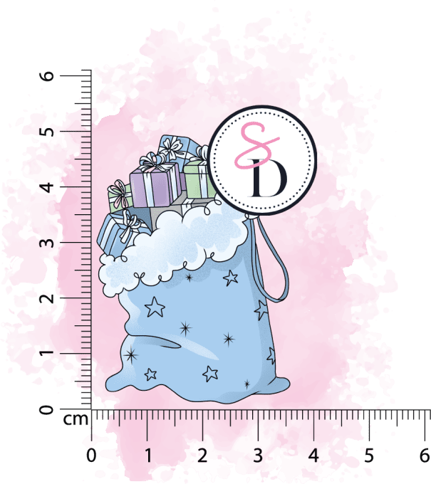 Tampon caoutchouc - Sac de cadeaux - Hiver Féérique