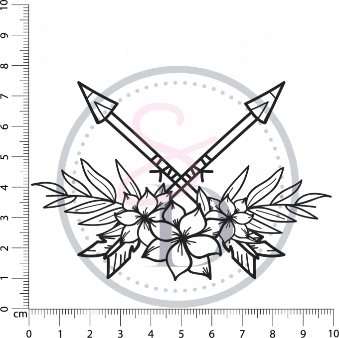 Tampon Flèches en fleurs