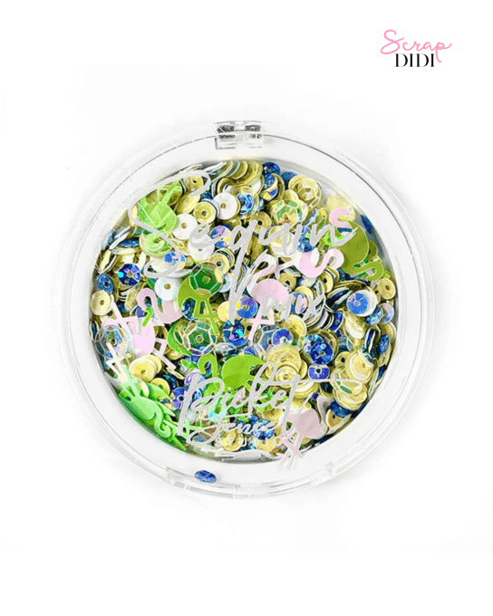 Sequin Mix Blue Flamingo Mambo – Sequins & Embellissements Scrapbooking – Picket Fence Studios